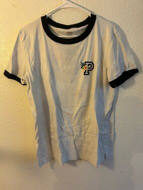 PINK Victoria's Secret White Tee with Black Trim
